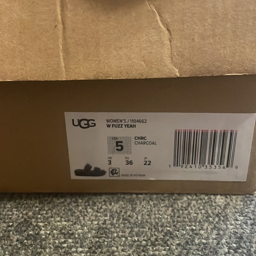 Brand New Never worn Women’s UGG Fuzz Yeah Slippers Size 5 - Picture 7 of 9